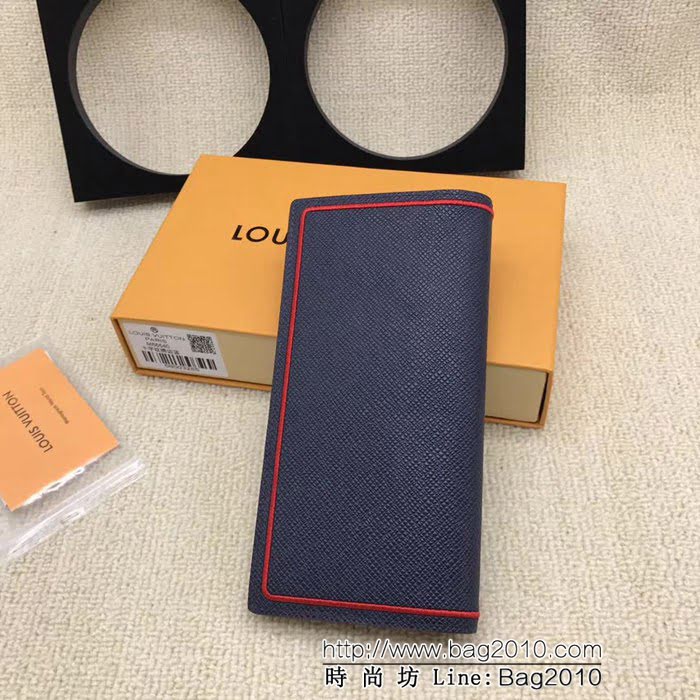 路易威登LV頂級原單 M66540十字紋繡邊藍LV錢夾 ZY1103